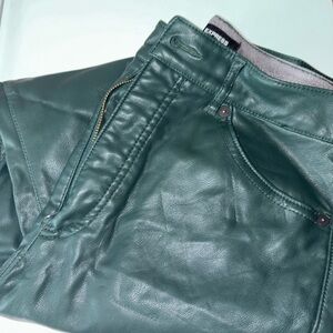 Express Dark Green Faux Leather pants